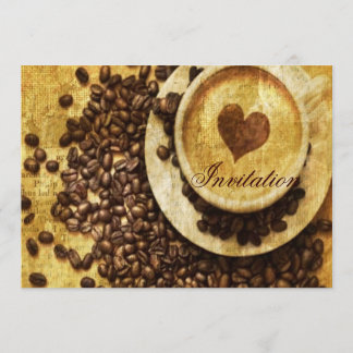 Chic Java cappuccino Coffee Beans Coffee Lover Invitation