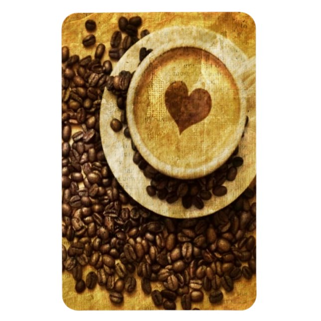 Chic Java cappuccino Coffee Beans Coffee Lover Magnet (Vertical)