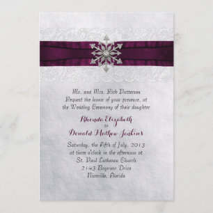 Chic Jewelled Snowflake Wedding Invitation
