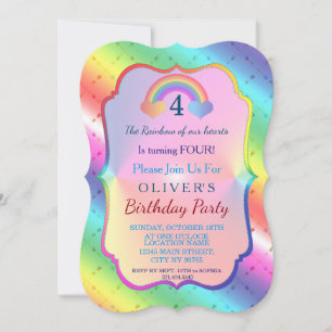 Chic Joyful Rainbow Arrows BOY Birthday Invitation