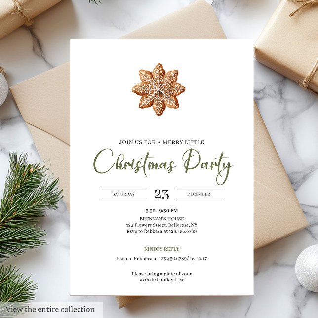 Chic Joyful Sage Green Minimalist Nordic Christmas Invitation (Joyful Sage Green Minimalist Nordic Christmas Party

)