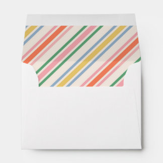 Chic Joyful Stripes Christmas Holiday Envelope