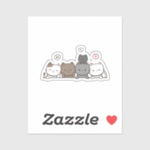 Chic Kawaii Cat Sticker – Matching Items Available