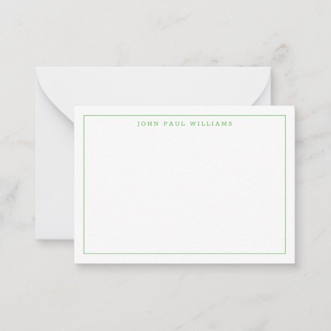 Chic Kelly Green Professional Simple Thin Border Card (Front)