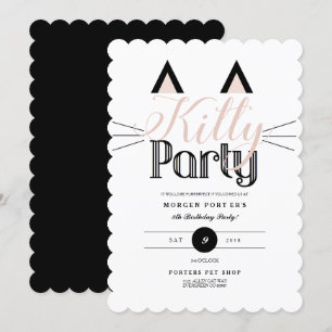 Chic Kitty Birthday Party Invitation