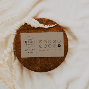 Chic Kraft Paper Logo Business Reward 10 Punch Loyalty Card