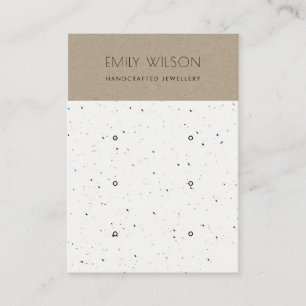 CHIC KRAFT WHITE TERRAZZO 3 EARRING DISPLAY LOGO BUSINESS CARD