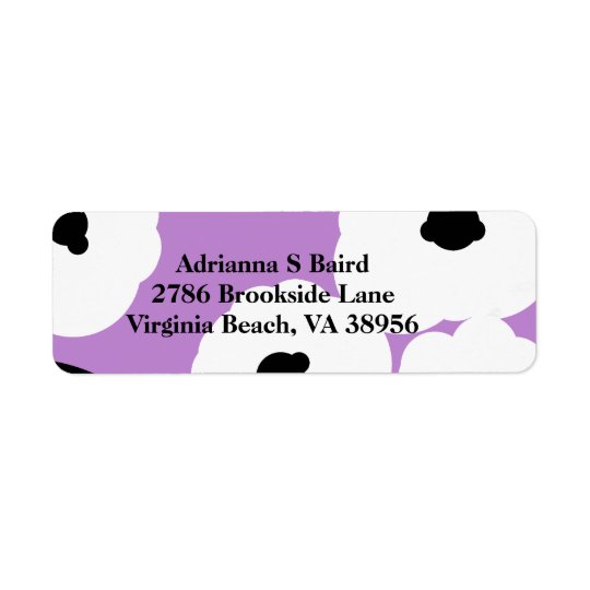CHIC LABEL_MOD WHITE & BLACK POPPIES RETURN ADDRESS LABEL
