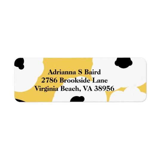 CHIC LABEL_MOD WHITE & BLACK POPPIES RETURN ADDRESS LABEL