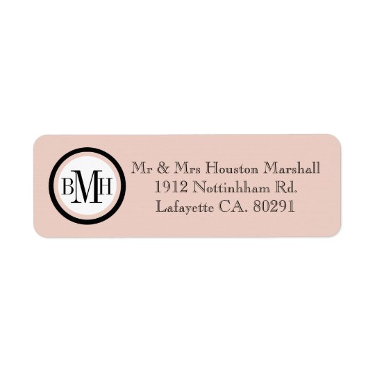 CHIC LABEL_PALE DOGWOOD PINK/WHITE /BLACK RETURN ADDRESS LABEL