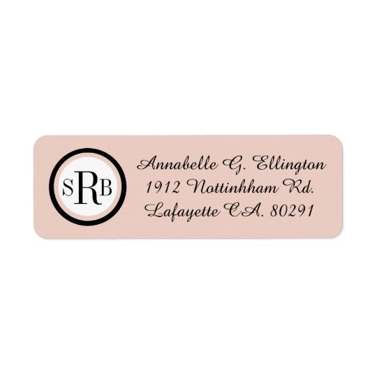 CHIC LABEL_PALE DOGWOOD PINK/WHITE /BLACK RETURN ADDRESS LABEL