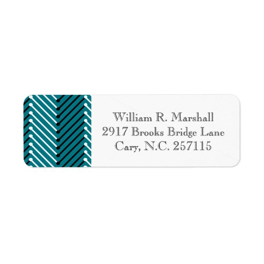CHIC LABELS_BLACK/WHITE/TEAL ZIGZAG RETURN ADDRESS LABEL