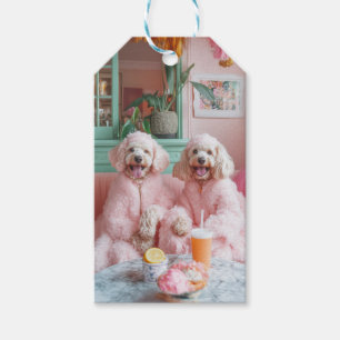 Chic Labradoodles in Pink Lounge Gift Tags