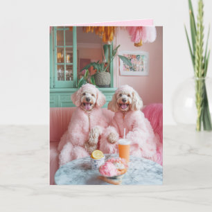 Chic Labradoodles in Pink Lounge Invitation