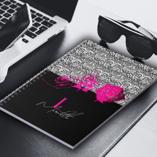 Chic Lace & Roses Personalised Notebook