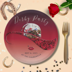 Chic Ladies Hat Derby Party Paper Plate