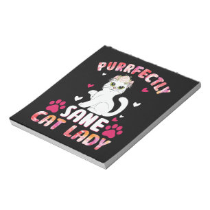 Chic Lady Cat, Purrfectly Sane Cat Lady Notepad
