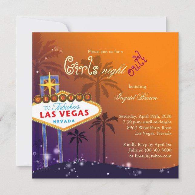 Chic Las Vegas Bachelorette Party Invitation (Front)