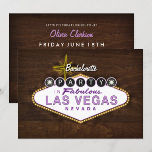 Chic Las Vegas Sign Bachelorette Party Invitation