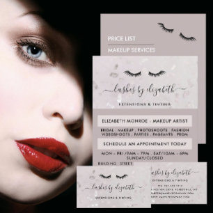Chic Lashes Modern Beauty Makeup Artist Business Card