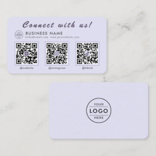 Chic Lavender 3 QR Code Multi Social Business Card