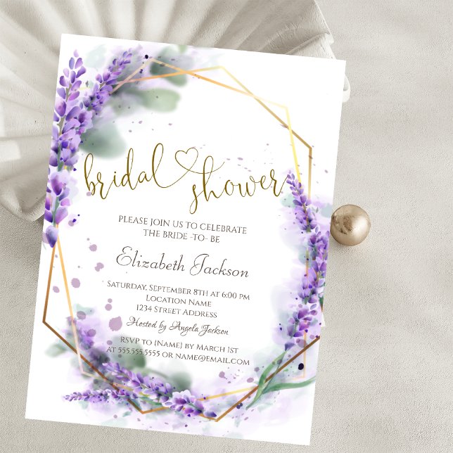 Chic Lavender Flowers Bridal Shower  Invitation (Creator Uploaded)