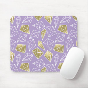 Chic Lavender Gold Diamonds Christmas Mouse Mat