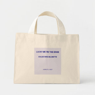 Chic Lavender Lucky Me Im The Bride Mini Tote Bag