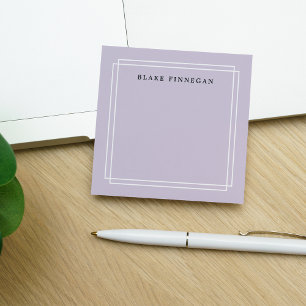 Chic Lavender   Personalised White Bordered Post-it Notes