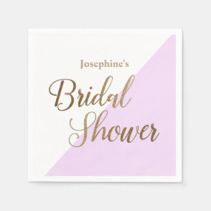 Chic Lavender Purple Bridal Shower Napkins with E
