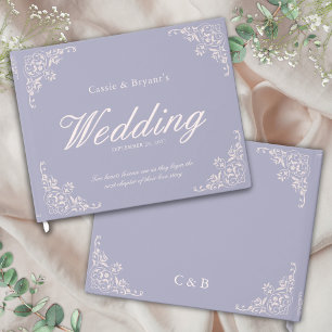 Chic Lavender Purple Elegant Wedding Guest Book