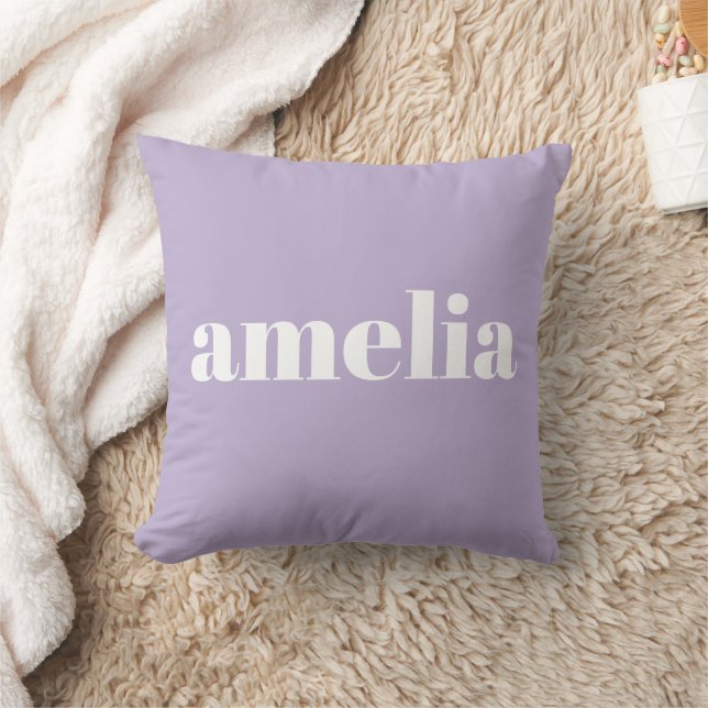 Chic Lavender Purple Monogram Cushion (Blanket)
