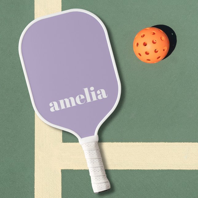 Chic Lavender Purple Monogram Pickleball Paddle (Creator Uploaded)