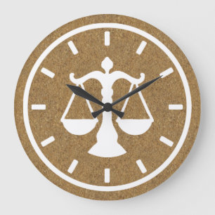 Chic law cork wood large clock