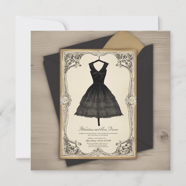 Chic LBD Greetings: Simple, Yet Stunning Invitation (Front)