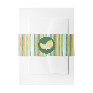 Chic Lemon Citrus Monogram Wedding Invitation Bell Belly Band