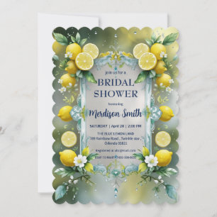 Chic Lemon Mediterranean Summer Bridal Shower   Invitation