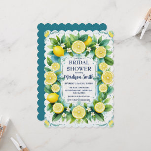 Chic Lemon Mediterranean Summer Bridal Shower   Invitation