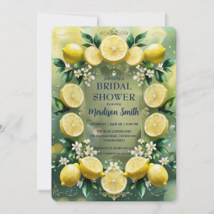 Chic Lemon Mediterranean Summer Bridal Shower   Invitation