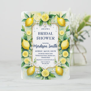 Chic Lemon Mediterranean Summer Bridal Shower Invitation