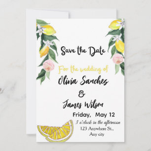 Chic Lemon  Summer Wedding  Invitation