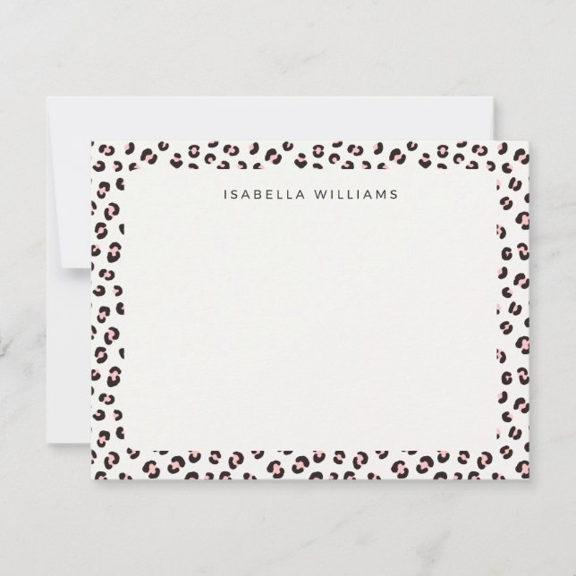 Chic Leopard Animal Print Pattern Name Card (Front)