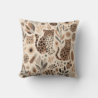 Chic Leopard Floral Design for Trendy Home  Cushion