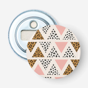 Chic Leopard & Pink Triangle Pattern Bottle Opener