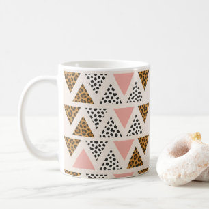 Chic Leopard & Pink Triangle Pattern Coffee Mug
