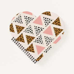 Chic Leopard & Pink Triangle Pattern Notebook