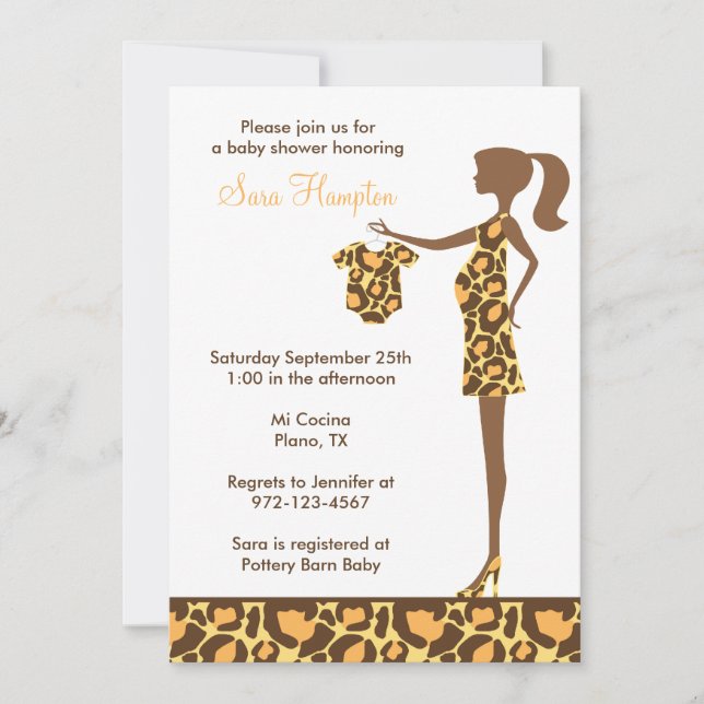 Chic Leopard Print Baby Shower Invitation (Front)