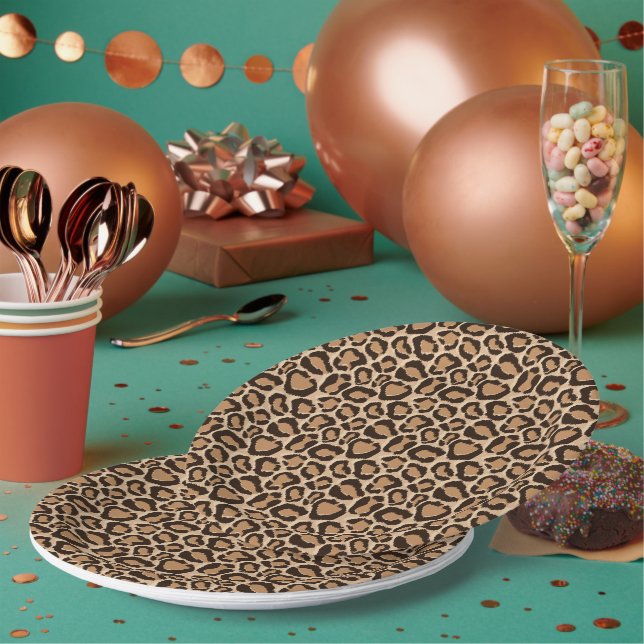 Chic Leopard Print Paper Plate (Multi)