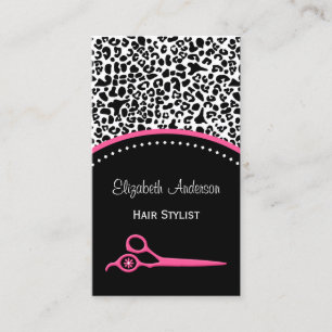 Chic Leopard Print Salon Loyalty Reward Punch Card