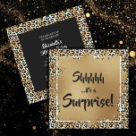 Chic Leopard Surprise 50th Birthday Party  Invitation<br><div class="desc">Elegant leopard print overlaid with gold faux foil and Shhh,  it's a Surprise! on the front and your birthday party details in chic lettering on the back for ANY AGE birthday. MATCHING items available in our collection.</div>